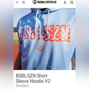 Baseball 101 Freedom youth short sleeved Hoodie